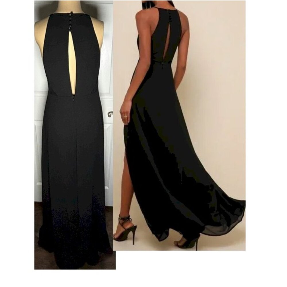 Romantic Mood Black Lace Sleeveless Maxi Dress Size Large NWOT - Picture 2 of 12